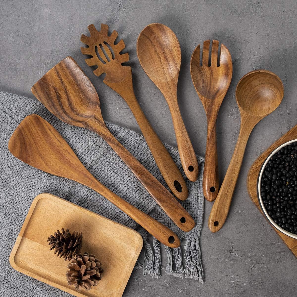 Let's Cook Natural Wooden Utensil Set