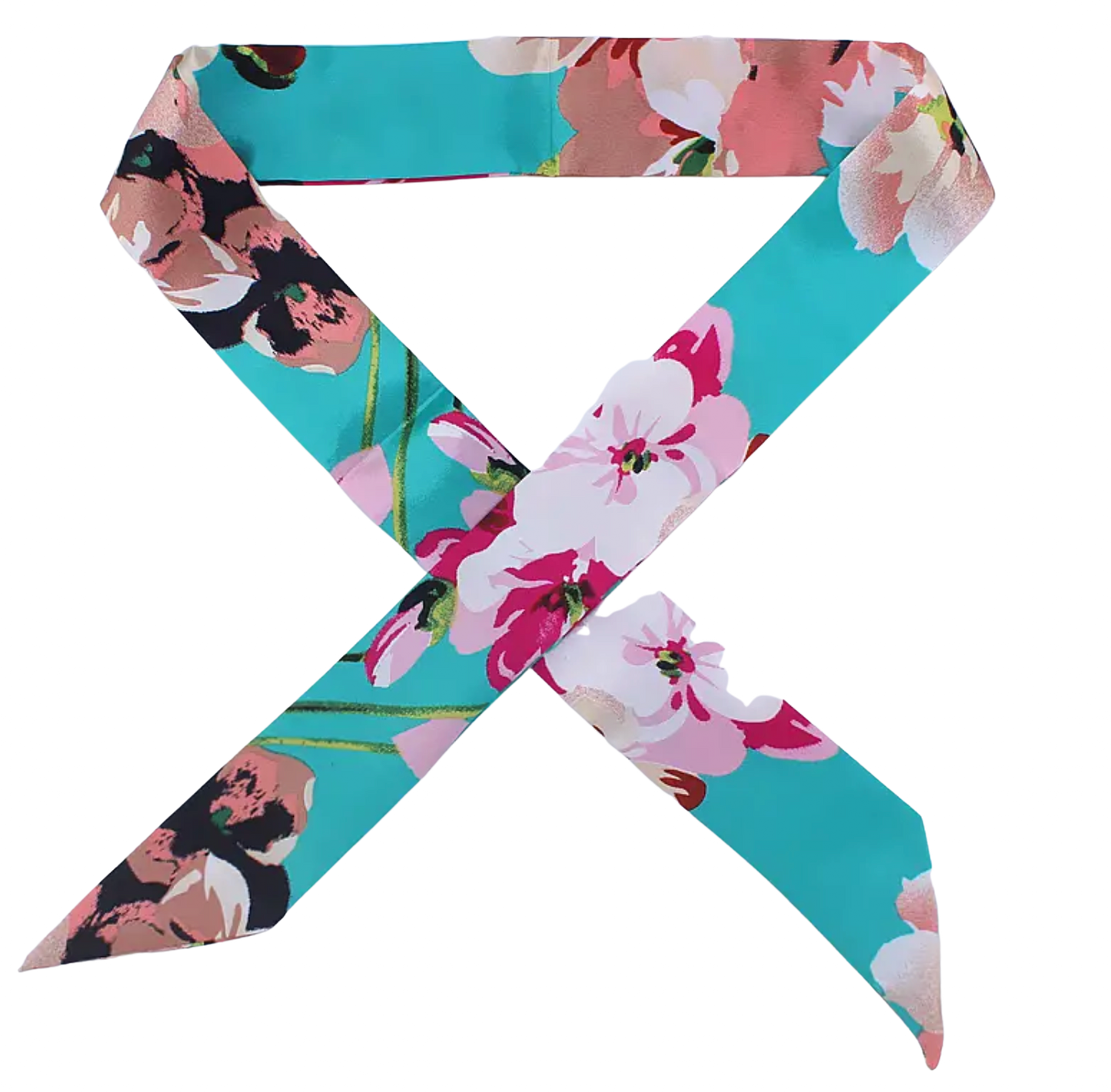 Vintage Tropical Printed Skinny Scarf