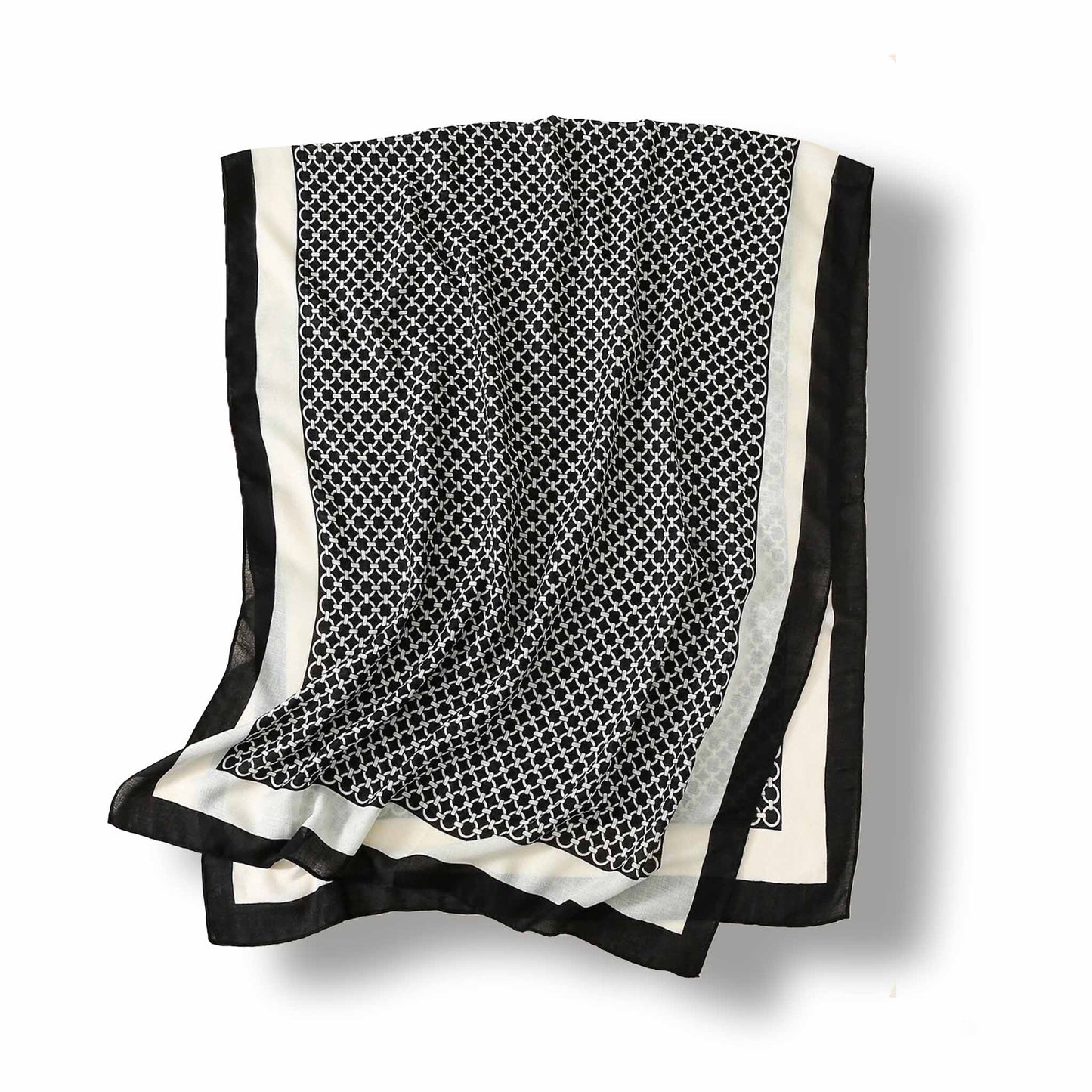 Classic Printed Shawl/Scarf - Black & White