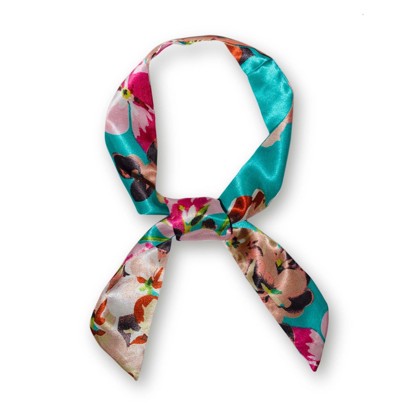 Vintage Chic Tropical Printed Skinny Scarf