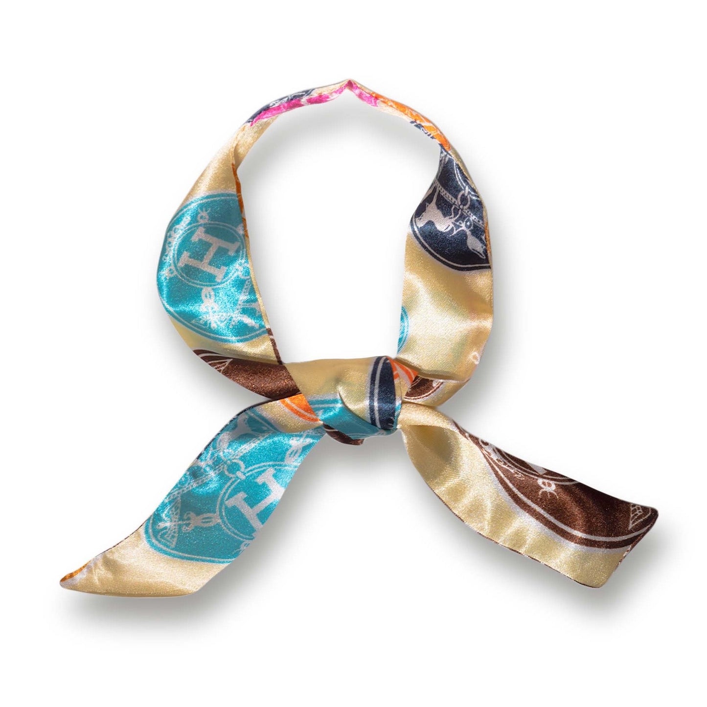 Classic H for Horses & History Printed Skinny Scarf