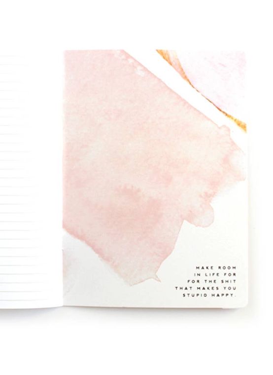 Hell YES - F No, Watercolor Inspirational Mantra Notebook