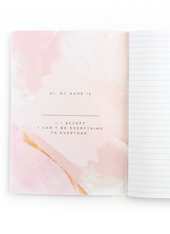 Hell YES - F No, Watercolor Inspirational Mantra Notebook