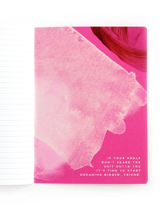 Hot Pink Notebook, BIG GOALS, Inspirational Notebook