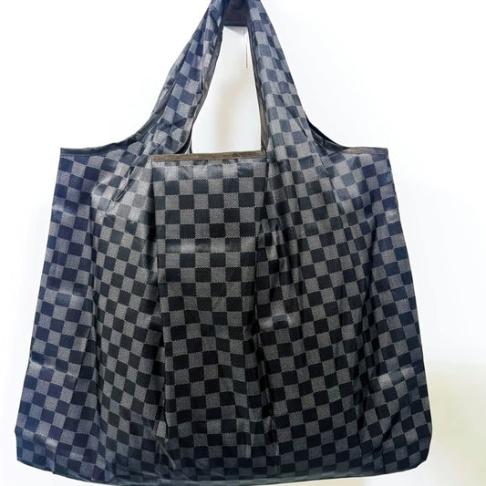 Tuck Away Chic Tote - Black Patterned Tote Bag