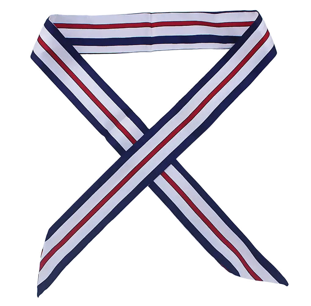 Classic Red, White & Blue Striped Skinny Scarf