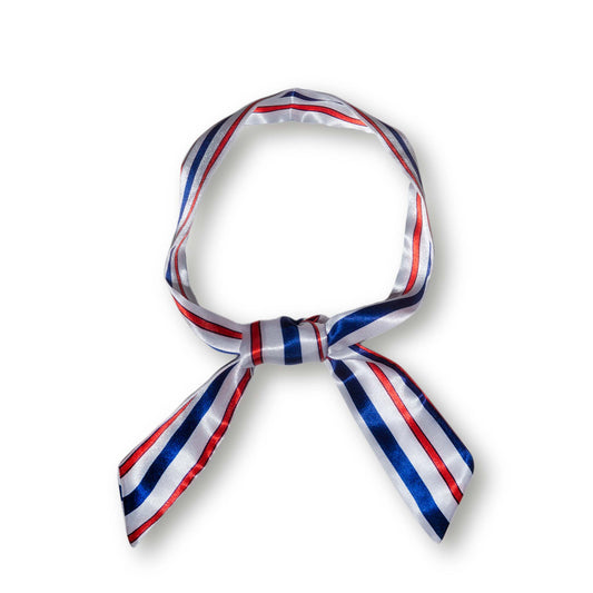 Classic Red, White & Blue Striped Skinny Scarf