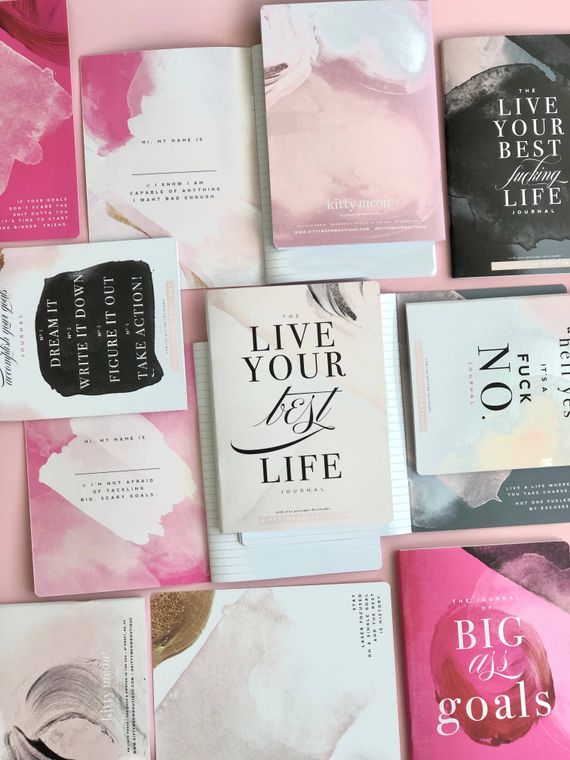 Hot Pink Notebook, BIG GOALS, Inspirational Notebook